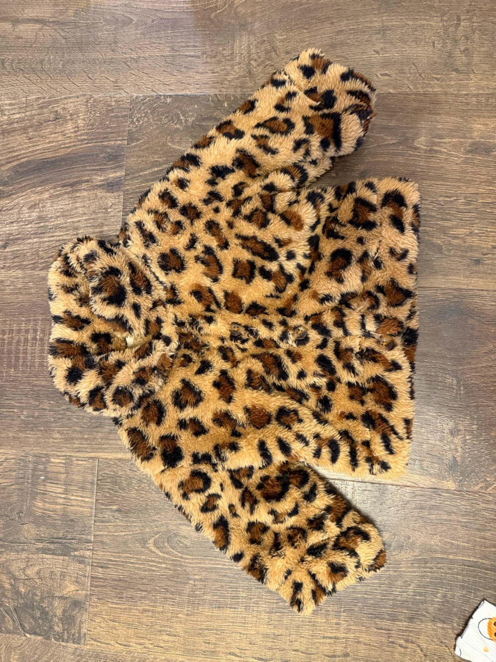 SHEIN Kids Faux Fur Leopard Puffer Jacket - Brown & Black